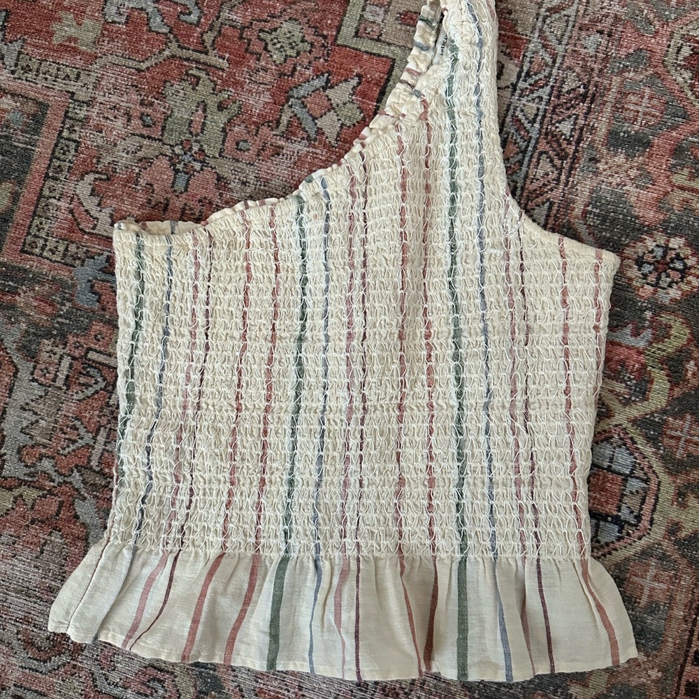 American Eagle Outfitters Striped Tank Top - Cream, Red, Blue